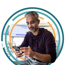 Recruiter searching for candidate on mobile device