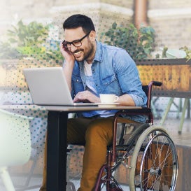 Employee hiring talent on laptop