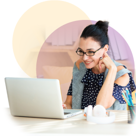 Employee watching webinar on laptop
