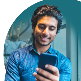 Employee using mobile hiring software