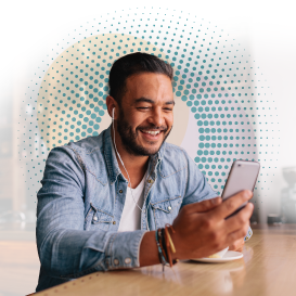 Recruiter interviewing candidate from mobile device